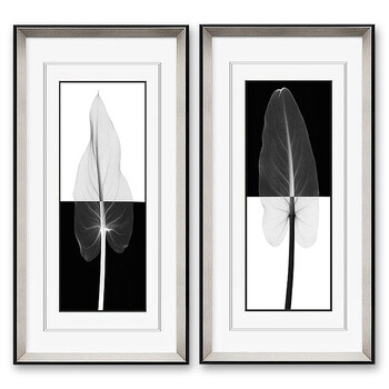 
                                                            KINGART 餐厅装饰画现代简约客厅挂画玄关画走廊过道壁画办公室字画饭厅画后现代轻奢画竖黑白S67 一套2联价格 40*80                