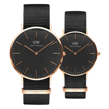 丹尼尔惠灵顿(daniel wellington)dw手表情侣对表金边黑色尼龙带男黑