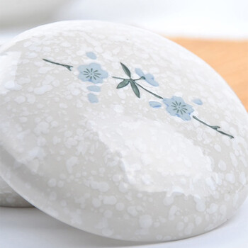樱之歌 纯手绘雪花釉日式素瓷盖碗2只装