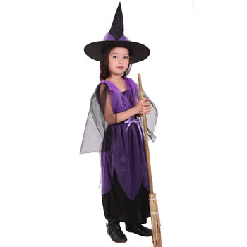 
                                        孩派 万圣节cosplay儿童服装女童公主裙女巫 网纱巫婆装 G-0095 XL                
