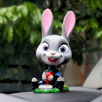 臻远汽车摆件摇头公仔疯狂动物城兔子朱迪狐狸