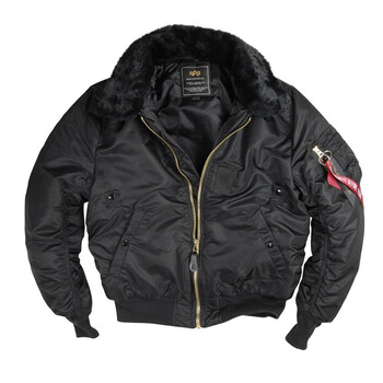 alpha industries 阿尔法 b15飞行夹克 机车夹克毛领棉衣秋冬修身外套