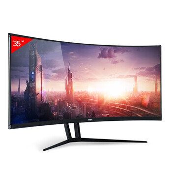 游戏悍将 曲面显示器窄边框35英寸台式电脑液