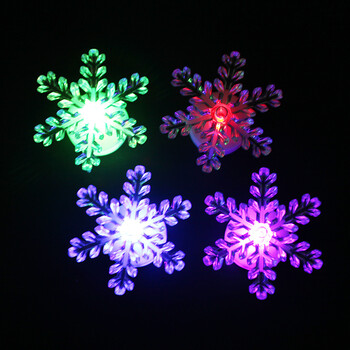 诺琪 透明亚克力闪光LED雪花小夜灯 圣诞节装饰彩灯节日装饰灯 圣诞树彩灯 节庆饰品