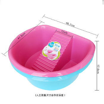 
                                                            茶花塑料洗衣盆自带搓板盆加厚搓衣板搓衣盆大号脸盆学生盆宝宝洗衣盆婴儿洗尿布盆 米咖搓衣盆1个                