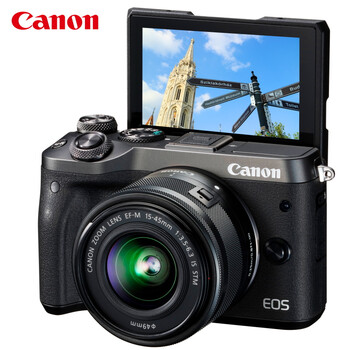 佳能(Canon)EOS M6 微单相机 数码相机 微单套机 黑色(15-45 微单镜头)Vlog相机 视频拍摄