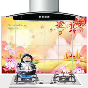 
                                        能臣厨房瓷砖贴铝箔防油贴纸厨房油贴纸 耐高温油烟贴3层铝珀纸90*60cm买6免1 HD412                