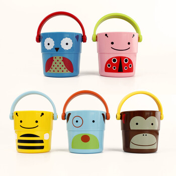 儿童洗澡玩具宝宝卡通动物花洒小水桶小蜜蜂迷你浴室戏水漏叠叠乐 5款