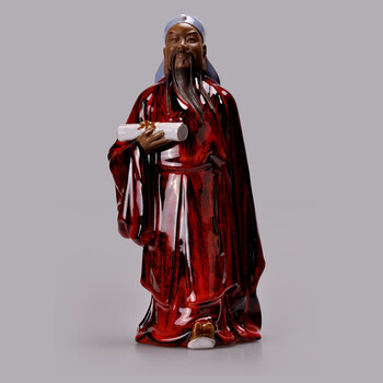 
                                                                                美陶 福禄寿三星一套装摆件 老人大寿生日礼物古典中国风 乔迁新居礼品 全手工石湾公仔三星装饰摆设礼物 福禄寿三星摆件                