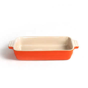 法国 Le Creuset 酷彩 炻瓷类 长方形烤盘 26厘米  耐高温 安全 健康 蜜桔色 26厘米