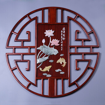 
                                                            沐坤 玉雕画玉石画 装饰画客厅中式装饰字画 手工画 玄关餐厅电视沙发会议办公室 浮雕画墙饰 80x80cm实木外框                