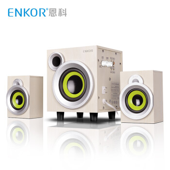 恩科（ENKOR）E300PLUS 笔记本电脑木质音箱 2.1多媒体音响低音炮
