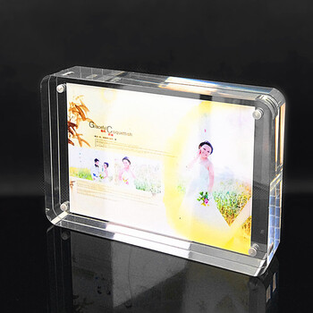 圆角亚克力相框 透明 67寸8寸12寸透明强磁相框摆台儿童相架有机玻璃水晶相架 7寸20MM厚度