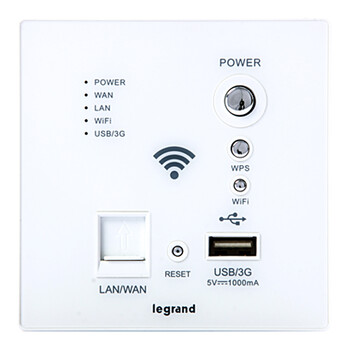 罗格朗 legrand 开关插座面板 86型家用入墙式无线wifi插座面板 增强