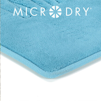 欧美设计Microdry记忆海绵慢回弹地垫简约风格大海蓝色正方形 地毯地垫 冰晶蓝 500MMx500MM
