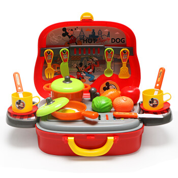 迪士尼Disney 儿童过家家玩具仿真厨房套装 男孩女孩益智玩具角色扮演 厨房手提箱 DS711,降价幅度14.5%