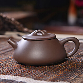 言艺 茶具套装 紫砂石瓢功夫茶具配竹制茶盘