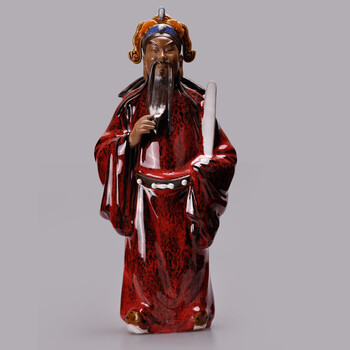
                                                                                美陶 福禄寿三星一套装摆件 老人大寿生日礼物古典中国风 乔迁新居礼品 全手工石湾公仔三星装饰摆设礼物 福禄寿三星摆件                