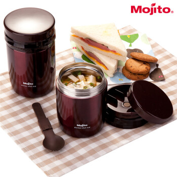 
                                        mojito保温饭盒焖烧壶罐保温桶提锅 学生饭盒汤壶焖烧杯 日本风格便当盒粥桶辅食罐 480ml玫瑰红粉壶套                