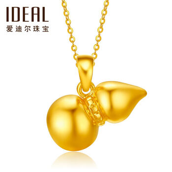 爱迪尔珠宝黄金吊坠女款金葫芦吊坠3d硬金吊坠足金挂坠新款正品 1.