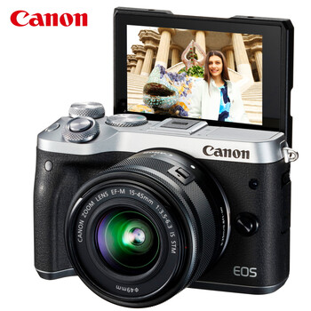 佳能(Canon)EOS M6 微单相机 数码相机 微单套机 银色(15-45 微单镜头)Vlog相机 视频拍摄