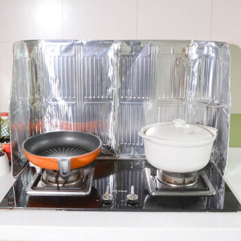 
                                        日本品牌 厨房隔油板 挡油板 铝箔 加长加高 厨房隔油挡板 银色 120*50cm                