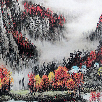 
                                        创意吧吧 原创名家水墨国画风景山水画 可收藏装饰 斗方 05 鸿运当头 三尺(50*50cm  外框尺寸)                