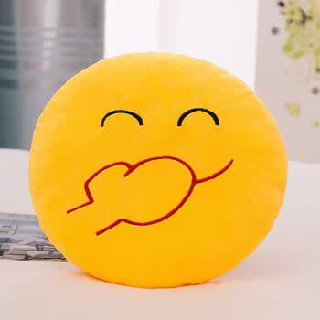 表情公仔抱枕 emoji搞怪可爱笑脸睡觉抱枕 卡通暖手毛绒玩具礼物 偷笑