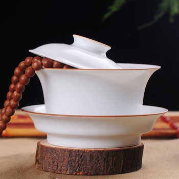 
                                        帝博钰 景德镇无光白瓷盖碗 功夫茶具 三才碗 无光釉 茶杯 脂白 凝脂                