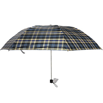 
                                        【京东超市】天堂伞（防晒值UPF50+）黑胶色织格三折晴雨伞31022E T595格                