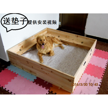 实木宠物大型犬狗木制产床产房产箱窝屋笼定做实木宠物房床 120*100*