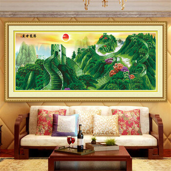 
                                        爱度ks钻石画5D钻石绣龙腾盛世魔方圆钻江山如画山水风景客厅大画粘钻贴钻十字绣 大版尺寸约223*82cm 5d免烫魔方钻石画                
