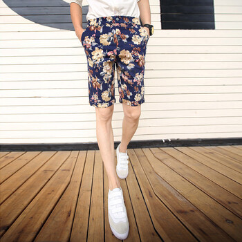 衫<em>步</em>UPS 碎花<em>短裤</em> 韩版休闲<em>五分</em>裤时尚花裤衩
