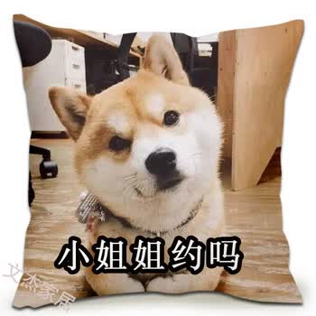 狗年哈士奇抱枕柴犬搞怪狗头表情包单身狗二哈抱枕神烦狗男生靠垫
