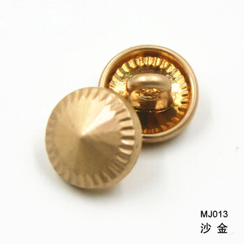 
                                        迈利达 金属电镀纽扣 高脚手缝钮扣 衬衣哑光白色金色黑色纽扣扣子 MJ013沙金11mm(2颗)                