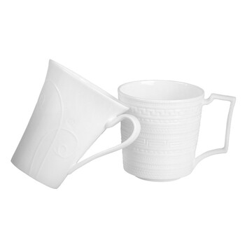 Wedgwood Intaglio 浮雕骨瓷情侣对杯 马克杯套装 白色
