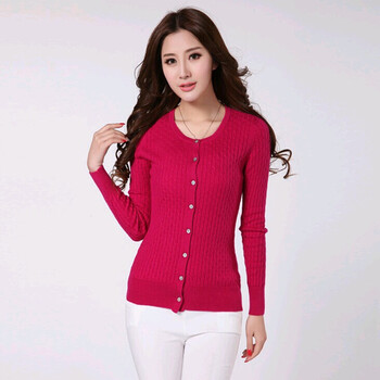 <em>淑女</em>谷 2014年扭花麻花羊绒<em>开衫</em> 羊绒衫 女 正