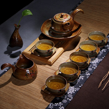 品鉴整套茶具柴烧茶具套装粗陶手工仿古手拉坯茶壶陶瓷提梁壶 腊雪寒梅 其他【图片 价格 品牌 报价】-京东