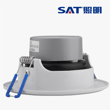 SAT照明led家居天花射灯筒灯3w全套天花灯开孔7-8cm圆形银色平面 圆形 3W象牙白