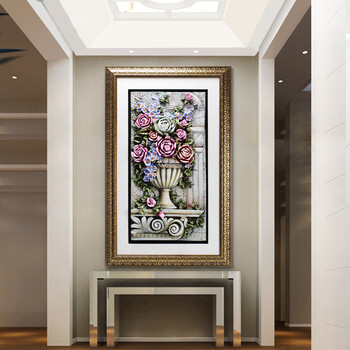 
                                        棕榈树（palmtree） 玄关画立体画竖单幅欧式背景浮雕画客厅走廊过道装饰画大尺寸画 盛世年华A 85*135*1                