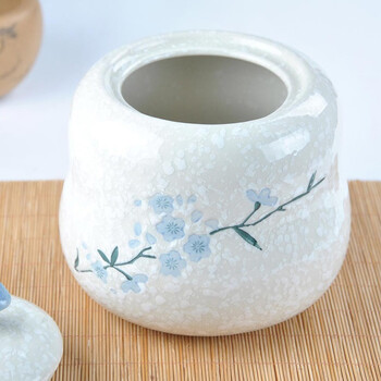 樱之歌 纯手绘雪花釉日式素瓷葫芦密封罐大号