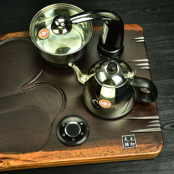 
                                        太初天诺茶具套装实木茶盘四合一 电磁炉紫砂功夫茶具整套 款式四 田园+紫砂石瓢                