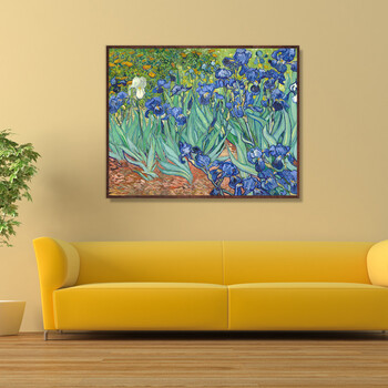 
                                        格丽油画 现代欧式家居客厅餐厅卧室书房装饰画 背景墙壁画挂画 名家名画梵高星夜和鸢尾花 单幅星夜 80*100cm                