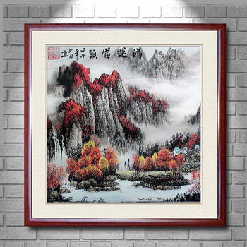 
                                        创意吧吧 原创名家水墨国画风景山水画 可收藏装饰 斗方 05 鸿运当头 三尺(50*50cm  外框尺寸)                
