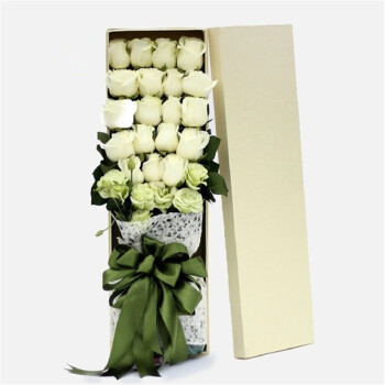 鲜花 19朵白玫瑰礼盒