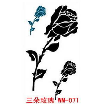 
                                        一口米防水纹身贴男女款 蝴蝶六角星玫瑰花彩色嘴唇翅膀音符校园 LOve you字母                