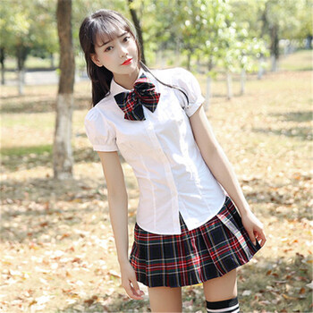 夏季英伦风校服套装韩版学院风学生装日系学生制服男女生班服j1 泡泡
