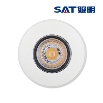 SAT照明68系列加大面板家居天花LED射灯一体化led天花灯 3W 开孔5-6cm 圆形 银色 4000K暖白光