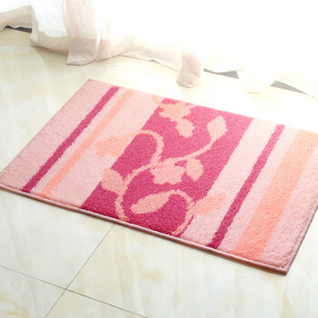 
                                        屋尔美 喜庆色彩地毯门垫地垫 粉色藤叶 50*80cm                