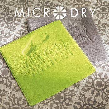 欧美设计Microdry记忆海绵慢回弹地垫简约风格大海蓝色正方形 地毯地垫 冰晶蓝 500MMx500MM
